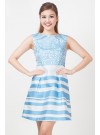 Contemporary Printed Taffeta Blue Dress