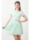 Fit and Flare Pleated Dress
