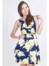 Summer Floral Prints Fit and Flare Dress